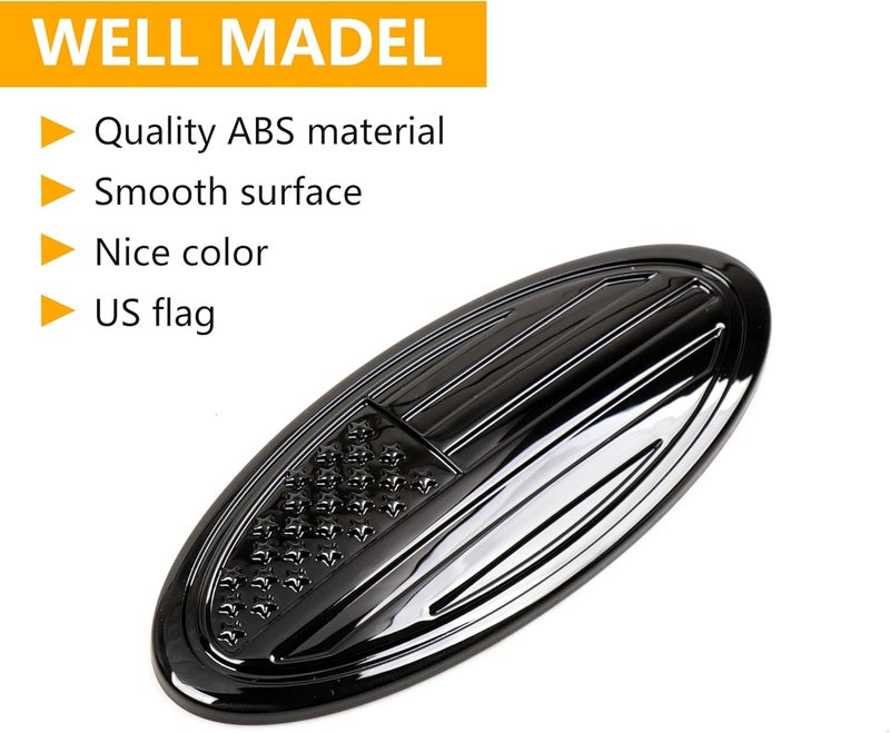 RERPRO 5" Tailgate Emblem Cover Trim Compatible with 2021 2022 2023 2024 2025 Ford Bronco 2/4 Door Bronco Sport Exterior Accessories Rear Door Overlay Emblem Decoration Oval American Flag Decor 1 Pack - Image 4